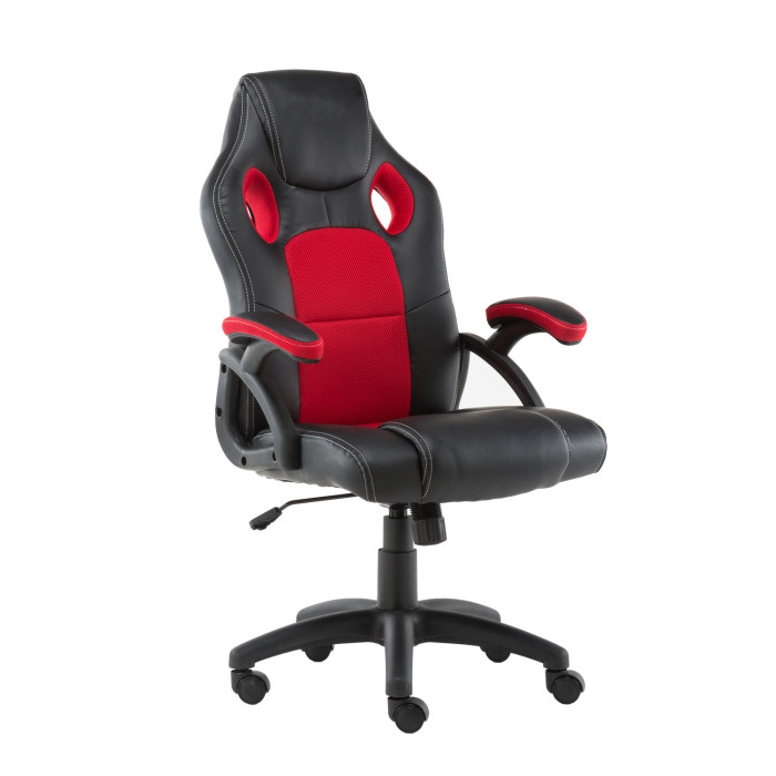 Poltrona da Gaming e/o ufficio sedia gioco girevole con rotelle mod. Adam col. Nero/Rosso