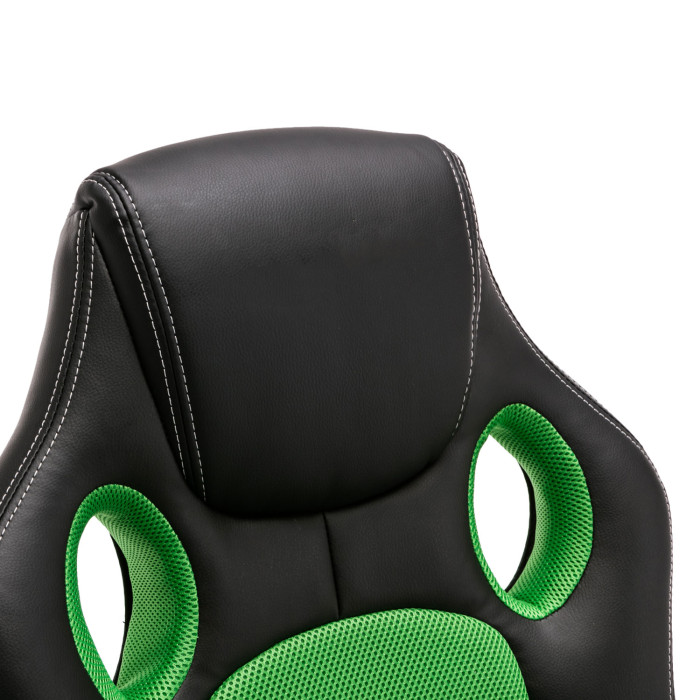 Poltrona da Gaming e/o ufficio sedia gioco girevole con rotelle mod. Adam col. Nero/verde