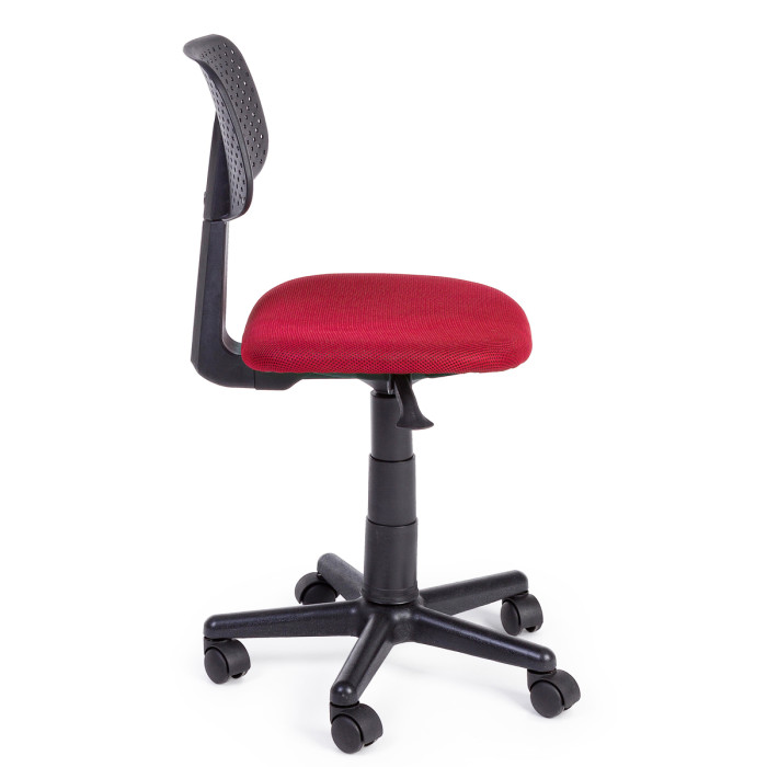 Poltrona girevole con ruote regolabile in altezza scrivania cameretta, ufficio, studio, Artemis Rosso