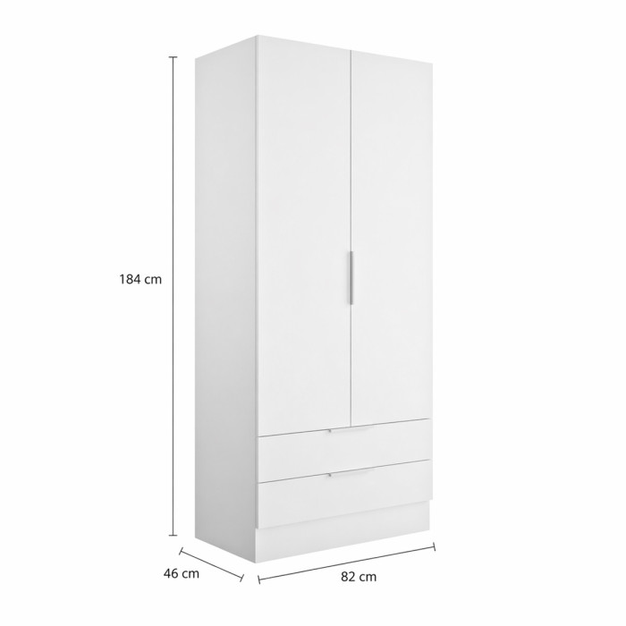 bambey-armadio-cameretta-2-ante-2-cassetti-L82xP46xH184-cm-bianco-opaco