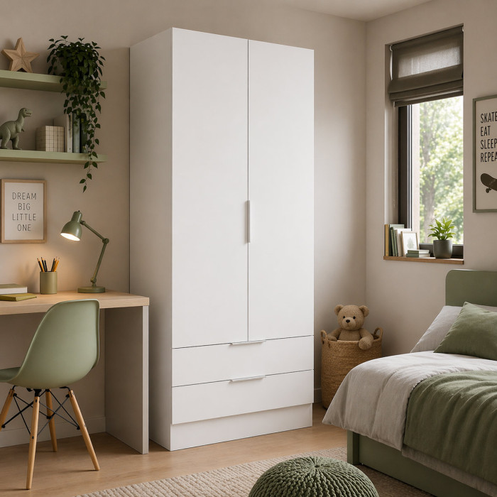 bambey-armadio-cameretta-2-ante-2-cassetti-L82xP46xH184-cm-bianco-opaco