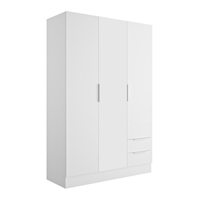 bambey-armadio-cameretta-3-ante-2-cassetti-L120xP46xH184-cm-bianco-opaco