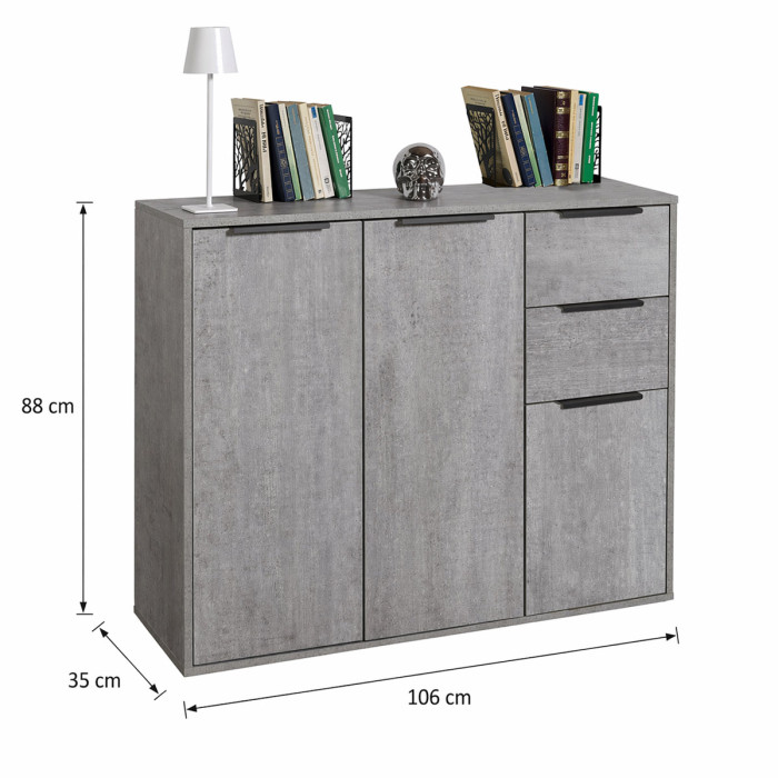 bambey-mobile-madia-3-ante-2-cassetti-L106xP35xH88-cm-cemento-opaco