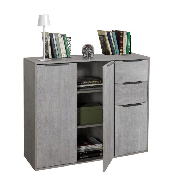 bambey-mobile-madia-3-ante-2-cassetti-L106xP35xH88-cm-cemento-opaco