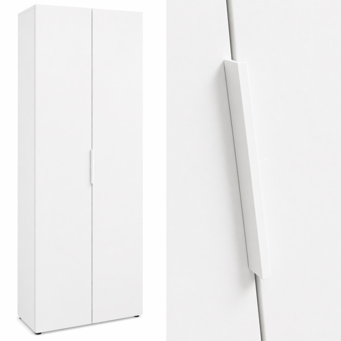 bambey-armadio-libreria-2-ante-5-ripiani-L69xP35xH200-cm-bianco-lucido