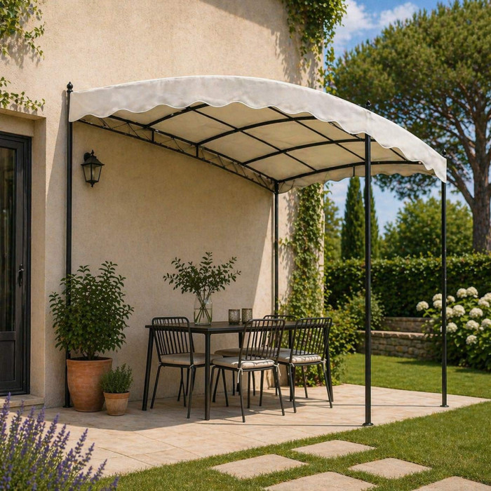 gazebo-pergola-muro-acciaio-verniciato-copertura-tessuto-L300xP250cm-salvador