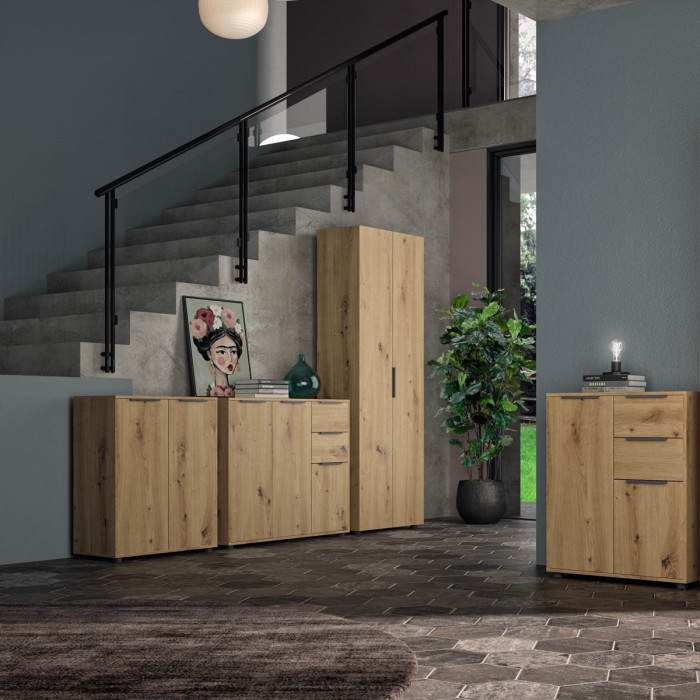 scrivania-cameretta-studio-4-cassetti-anta-L146xP60xH75-bambey-rovere-artisan