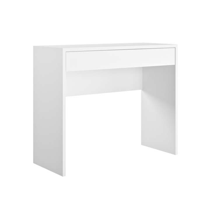 Scrivania-consolle-con-cassetto-L100-x-P40-x-H80-cm-easy-cameretta-studio-Bianco-Laccato