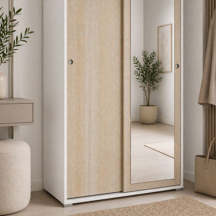 armadio-per-casa-ingresso-anta-scorrevole-con-specchio-L90xP45xH195-slide-rovere