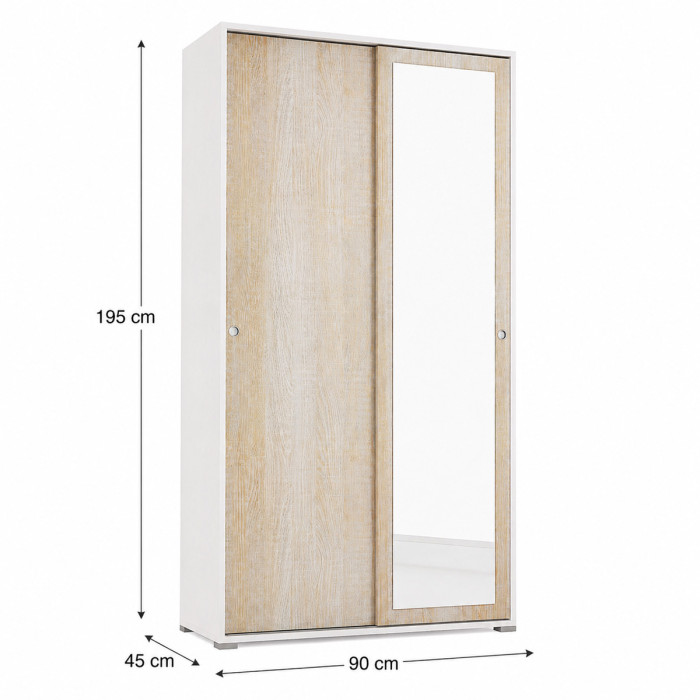 armadio-per-casa-ingresso-anta-scorrevole-con-specchio-L90xP45xH195-slide-rovere