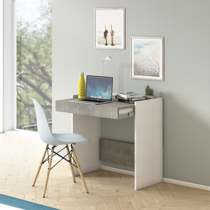 scrivania-allungabile-portapc-smart-con-cassetto-desk-bianco-cemento2-L80xP40xH79-cm