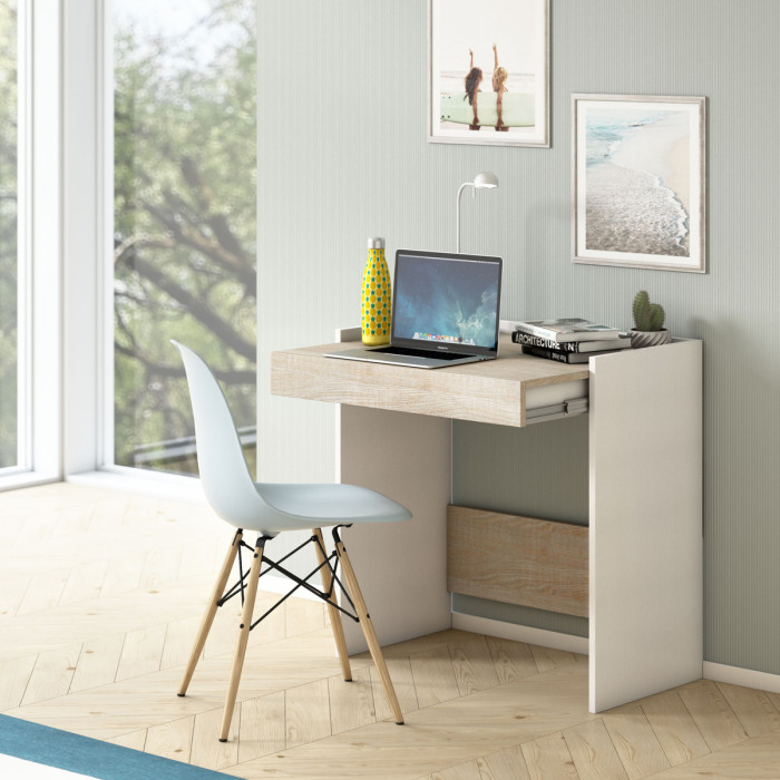 scrivania-allungabile-portapc-smart-con-cassetto-desk-bianco-rovere-L80xP40xH79-cm