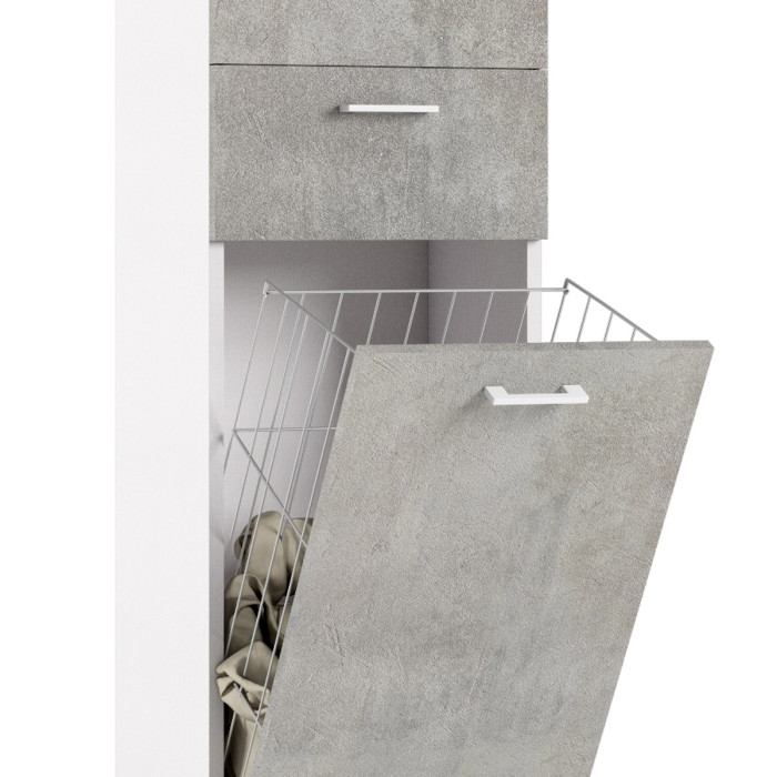 Mobile colonna lavanderia cesto porta biancheria L45xP32xH195 cm LAUNDRYCOMPOS cemento