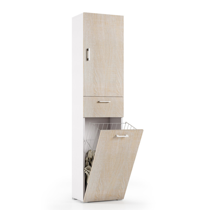 Mobile colonna lavanderia cesto porta biancheria L45xP32xH195 cm LAUNDRYCOMPOS rovere