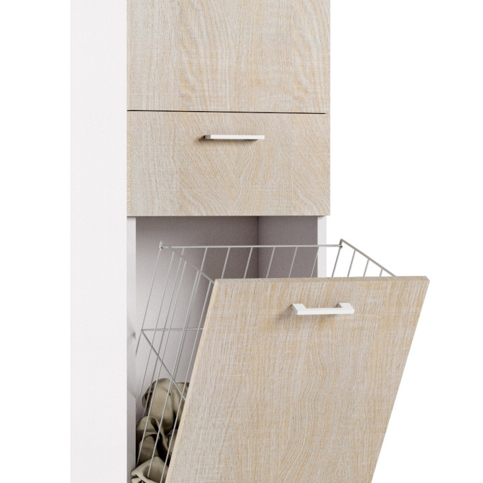 Mobile colonna lavanderia cesto porta biancheria L45xP32xH195 cm LAUNDRYCOMPOS rovere