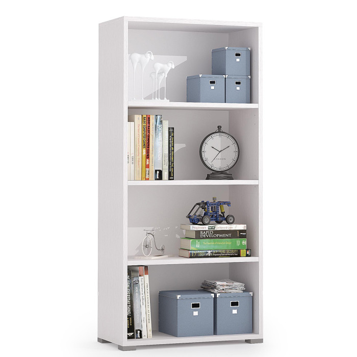 Libreria 4 vani texture 3d L60xP30xH130 cm CONTEMPORARY Bianco