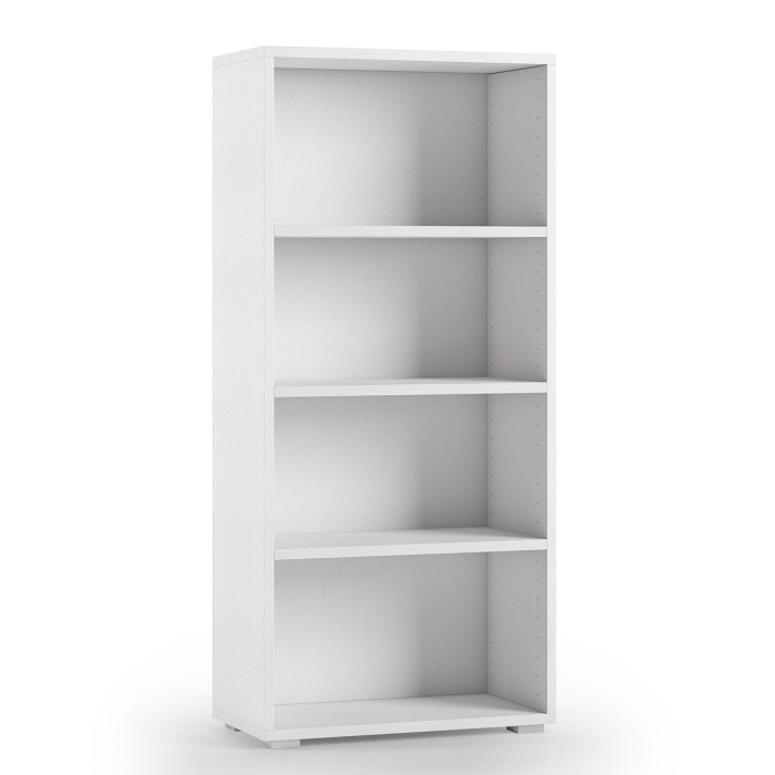 Libreria 4 vani texture 3d L60xP30xH130 cm CONTEMPORARY Bianco