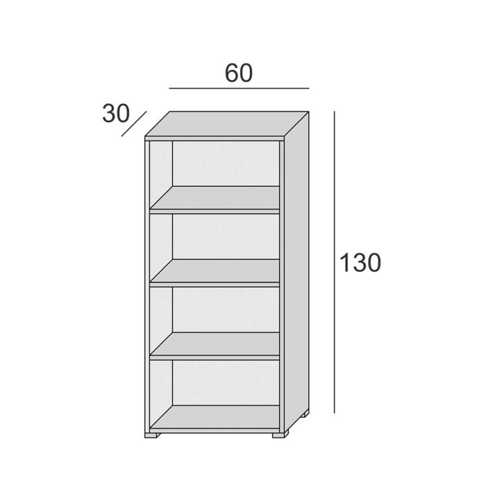 Libreria 4 vani texture 3d L60xP30xH130 cm CONTEMPORARY Bianco/Cemento