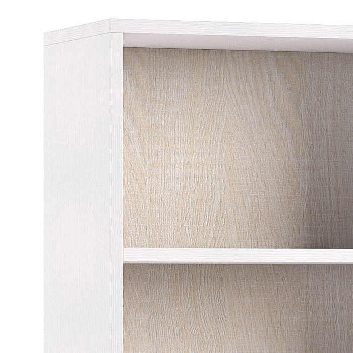 Libreria 4 vani texture 3d L60xP30xH130 cm CONTEMPORARY Bianco/Rovere