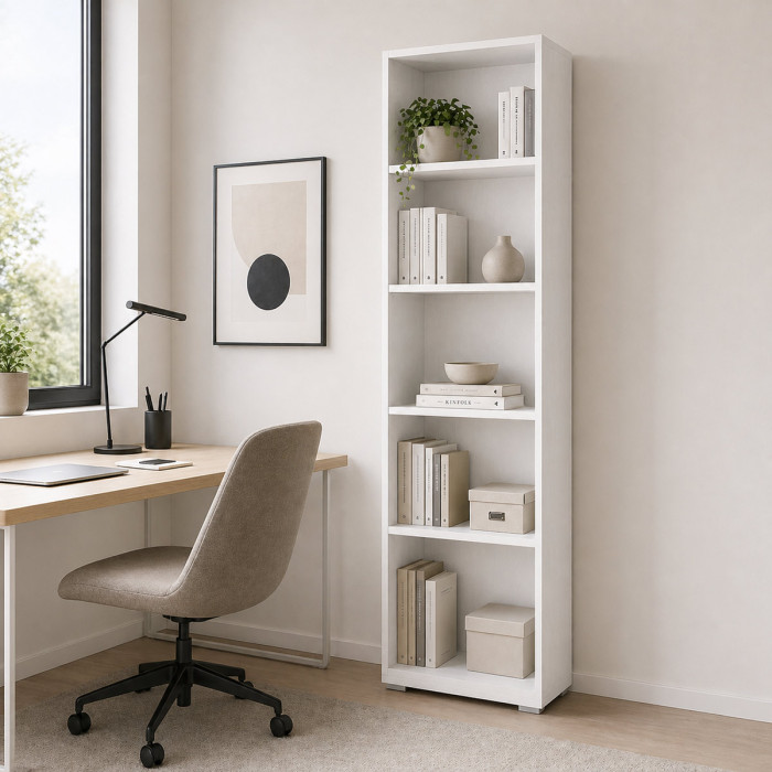 Libreria 5 vani texture 3d L60xP30xH195 cm CONTEMPORARY Bianco