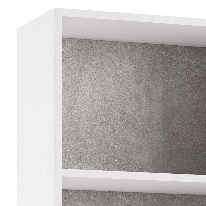 Libreria 5 vani texture 3d L60xP30xH195 cm CONTEMPORARY Bianco/Cemento