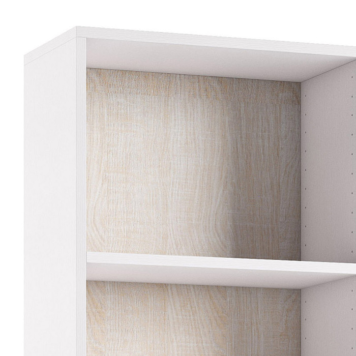 Libreria 5 vani texture 3d L60xP30xH195 cm CONTEMPORARY Bianco/Rovere