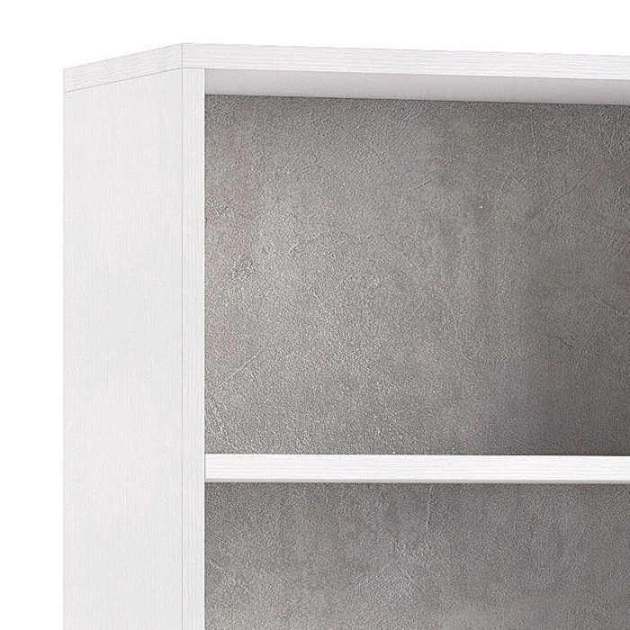 Libreria 4 vani texture 3d L60xP30xH130 cm CONTEMPORARY Bianco/Cemento