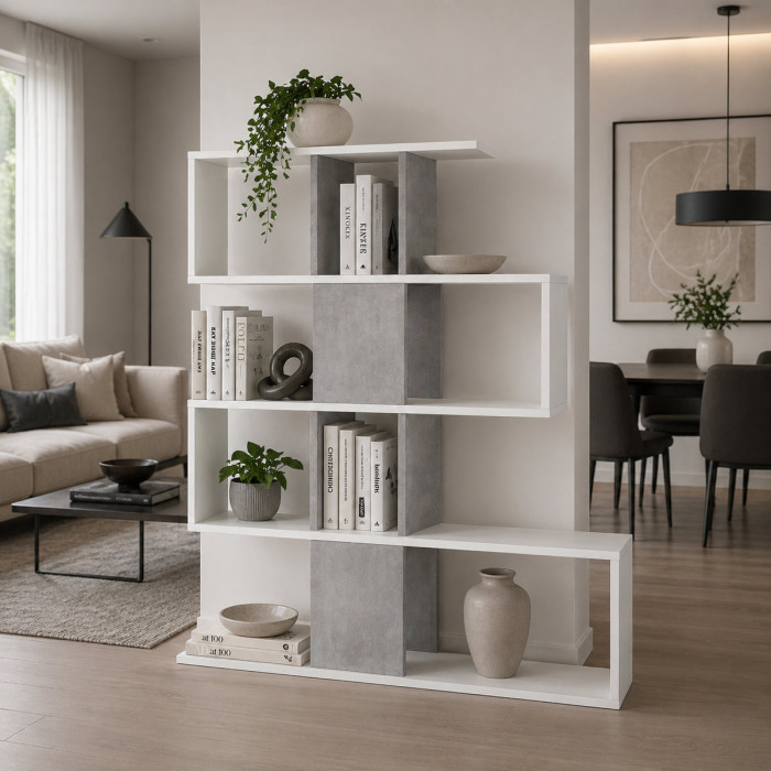 libreria-divisorio-casa-moderna-tetrix-L145xP29xH145-cm-bianco-frassinato-cemento