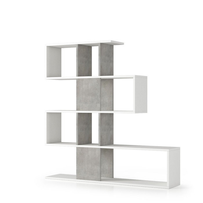 libreria-divisorio-casa-moderna-tetrix-L145xP29xH145-cm-bianco-frassinato-cemento