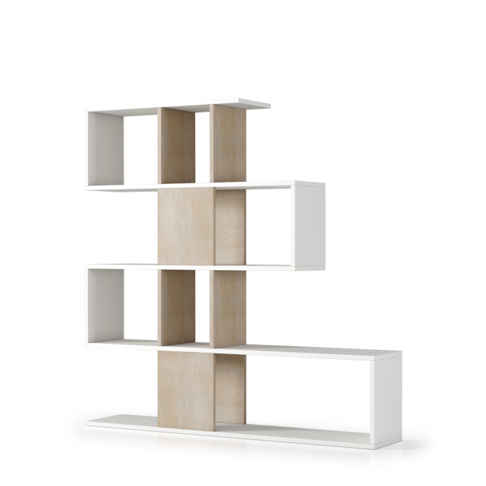 libreria-divisorio-casa-moderna-tetrix-L145xP29xH145-cm-bianco-frassinato-rovere
