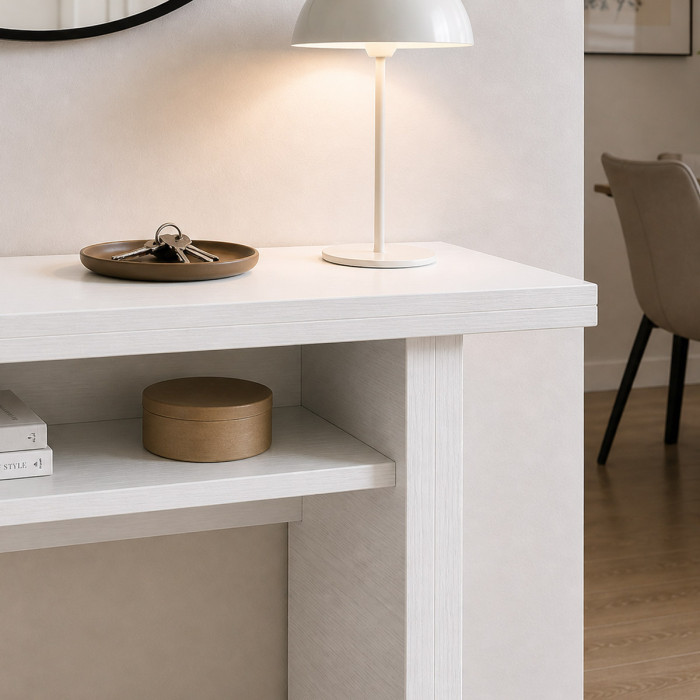 Consolle trasformabile a tavolo L35 a 70xP120xH75 cm OPLÀ Bianco Frassinato