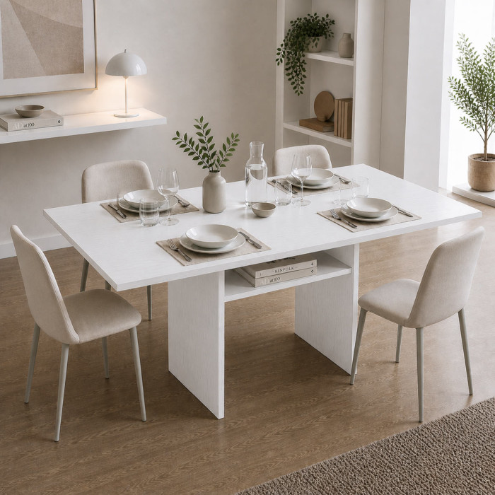 Consolle trasformabile a tavolo L35 a 70xP120xH75 cm OPLÀ Bianco Frassinato