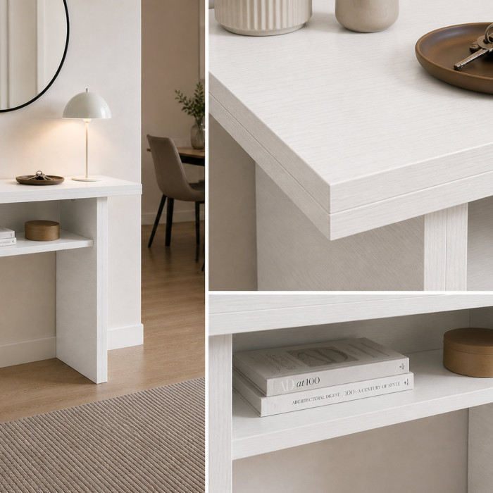 Consolle trasformabile a tavolo L35 a 70xP120xH75 cm OPLÀ Bianco Frassinato