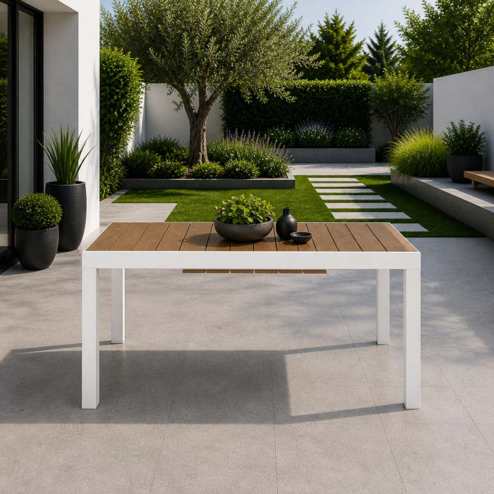 tavolo-elly-alluminio-giardino-140-allungabile-200-bianco-doghe-effetto-legno-teak