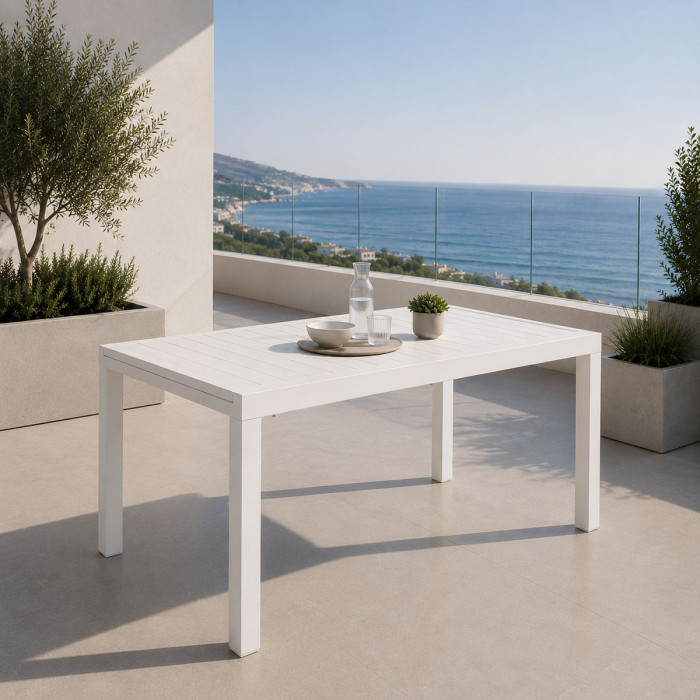 Tavolo-allungabile-alluminio-giardino-L160/240xP90xH75-cm-Bizzotto-HILDE-HILL-bianco
