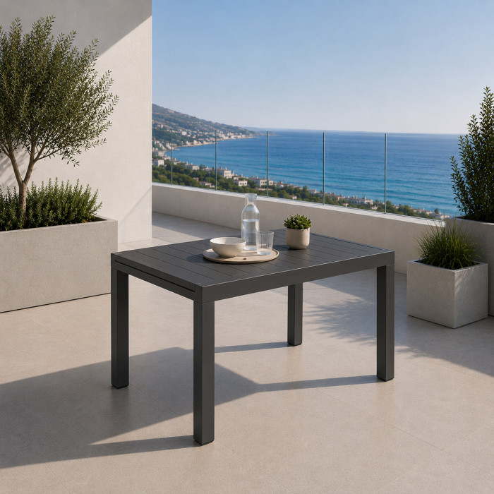 Tavolo-allungabile-alluminio L140/210xP77xH75-cm-Bizzotto-HILDE-HILL-Antracite