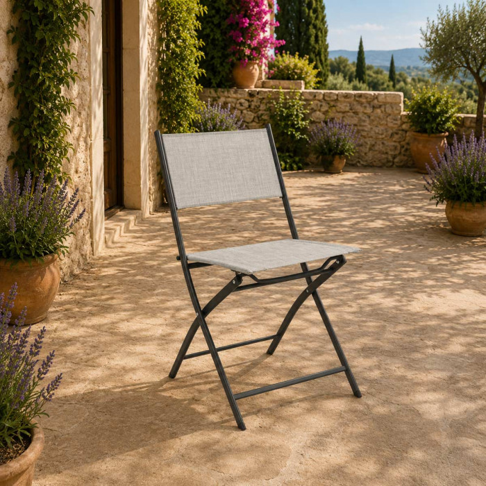 sedia pieghevole in acciaio RAMIREZ MARTINEZ Grigio Chiaro