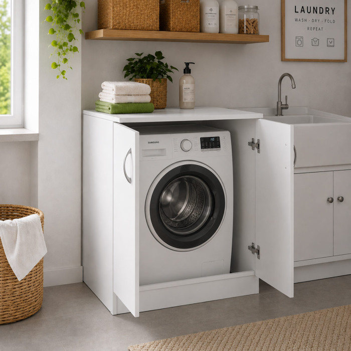 mobile lavanderia copri lavatrice e/o asciugatrice prime bianco L74 x P70 x H90 cm
