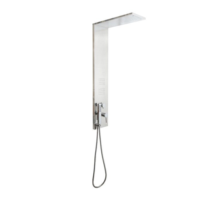 Colonna Doccia Acciaio Inox Lucido con Soffione e Cascata Trend