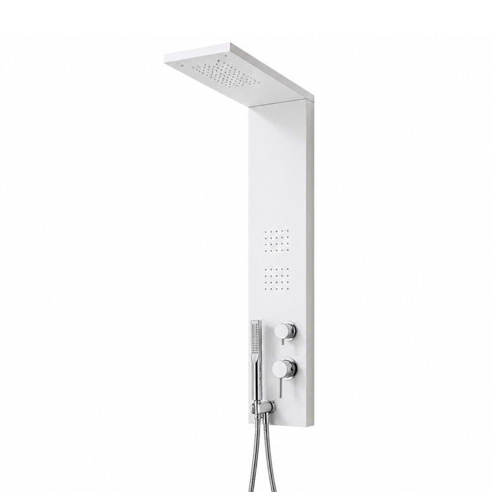 Colonna Doccia Alluminio Verniciato Bianco con Soffione e Cascata Trend