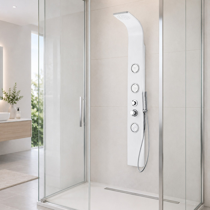 colonne doccia moderne, Imola L20 x H155 cm Bianca in Alluminio