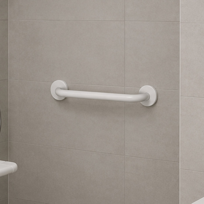 Maniglione bagno disabili, cm 45 in acciaio bianco