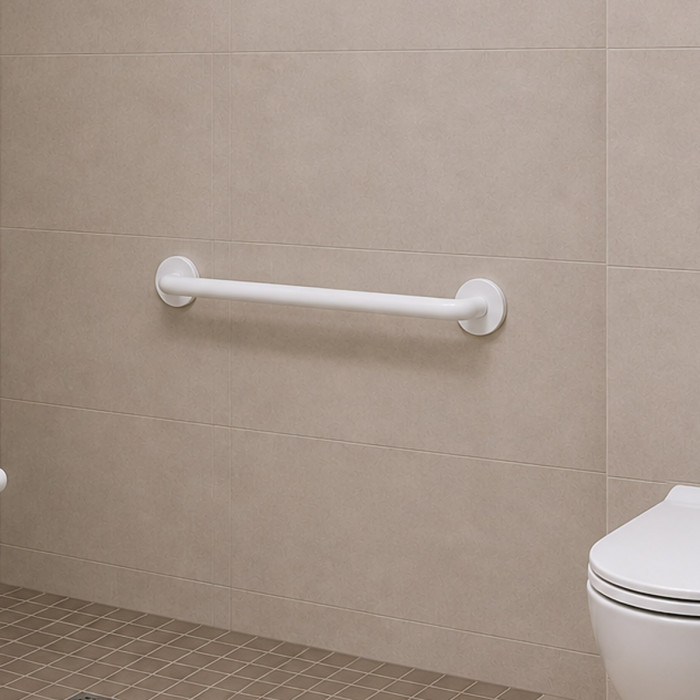 Maniglione bagno disabili, cm 60 in acciaio bianco