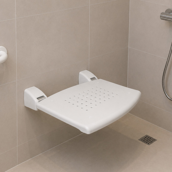 seduta doccia richiudibile, disabili, accessori bagno per anziani, bianca