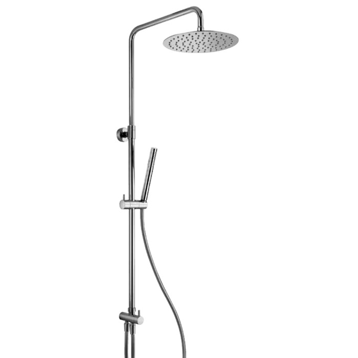 colonne doccia essenza senza miscelatore tubo in ottone e soffione in acciaio Ø 25 cm