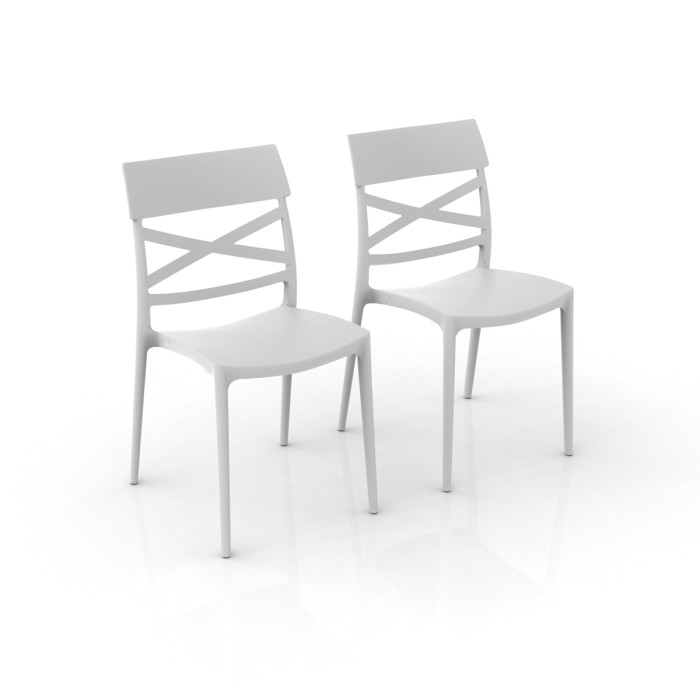 sedie per casa in polipropilene resistenti raggi uv interno e esterno thais bianco made in italy