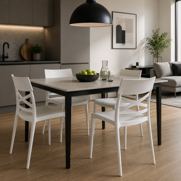 sedie per casa in polipropilene resistenti raggi uv interno e esterno thais bianco made in italy
