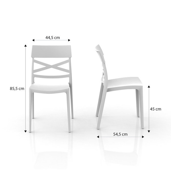 sedie per casa in polipropilene resistenti raggi uv interno e esterno thais bianco made in italy