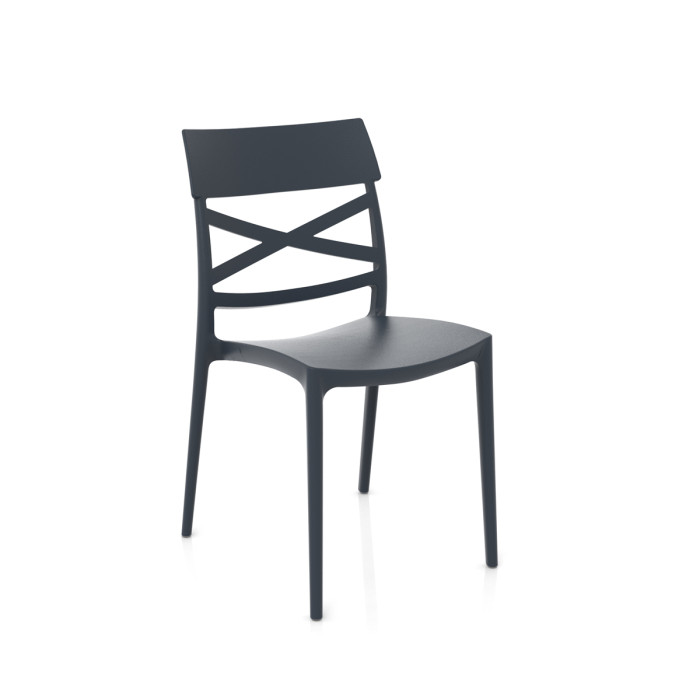 sedie per casa in polipropilene resistenti raggi uv interno e esterno thais antracite made in italy