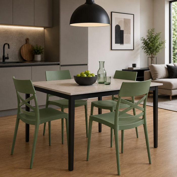 sedie per casa in polipropilene resistenti raggi uv interno e esterno thais menta made in italy